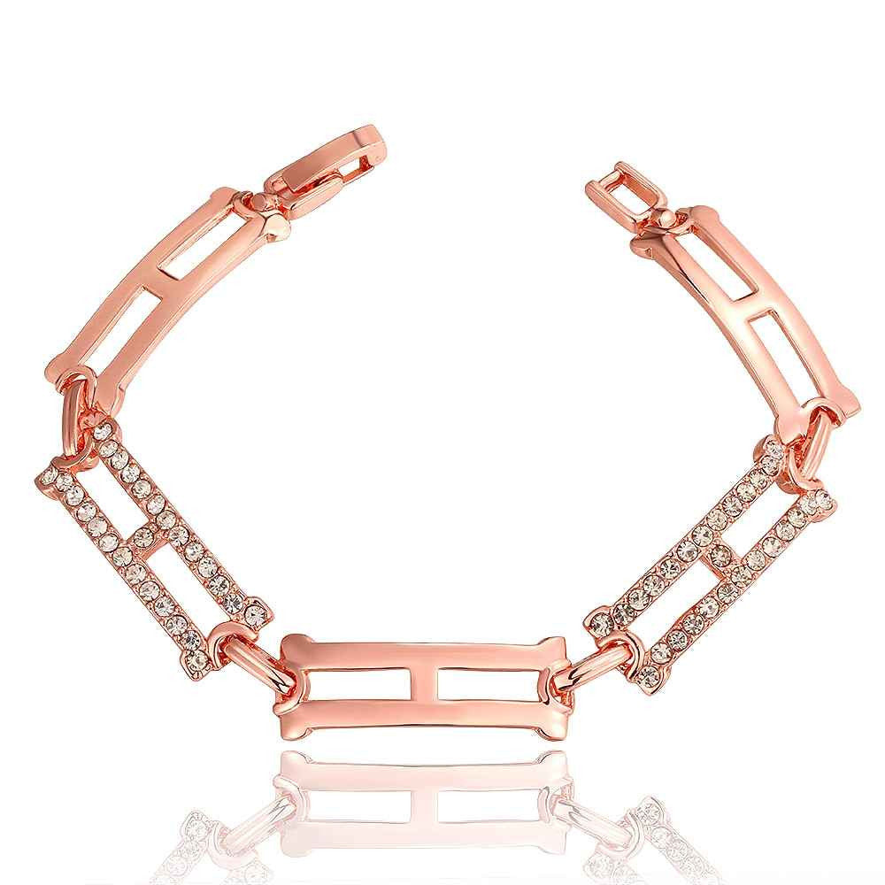 jewerly 18k gp rectangular rose golden plated pulseras mujer women braceletsmtpb105 J4U66