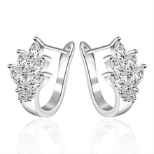 beauty leaf shape earrings ear rings crystal stud rhinestone earring wedding party jewelry J4U66