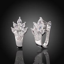 beauty leaf shape earrings ear rings crystal stud rhinestone earring wedding party jewelry J4U66