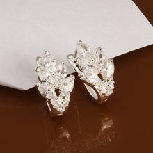 beauty leaf shape earrings ear rings crystal stud rhinestone earring wedding party jewelry J4U66