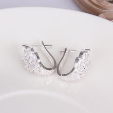 beauty leaf shape earrings ear rings crystal stud rhinestone earring wedding party jewelry J4U66