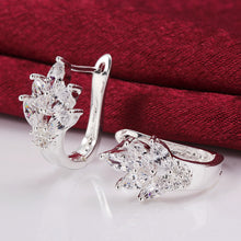 beauty leaf shape earrings ear rings crystal stud rhinestone earring wedding party jewelry J4U66