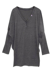 casual women shirt batwing sleeve v neck loose button tops blouse casual shirt long shirt tops J4U66