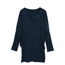 casual women shirt batwing sleeve v neck loose button tops blouse casual shirt long shirt tops J4U66