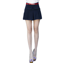 women shorts pleated layerculottes chiffon shorts high waist shorts dark blue J4U66