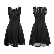 sexy women chiffon dresses lace top sleeveless tank dress skater dress black J4U66