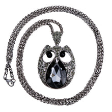 women rhinestone necklaces cool black owl pendant necklaces link chain necklace jewelry J4U66