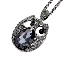women rhinestone necklaces cool black owl pendant necklaces link chain necklace jewelry J4U66