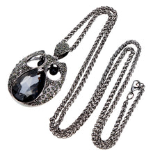 women rhinestone necklaces cool black owl pendant necklaces link chain necklace jewelry J4U66