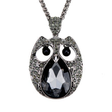 women rhinestone necklaces cool black owl pendant necklaces link chain necklace jewelry J4U66