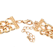 punk jewelry rhinestone dragon leopard head pendant necklace golden wide chain necklace for woman man J4U66