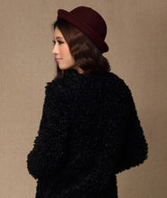 women fluffy shaggy coat curly faux fur round neck zipper super worthy warm outerwear J4U66