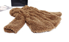 women fluffy shaggy coat curly faux fur round neck zipper super worthy warm outerwear J4U66