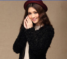 women fluffy shaggy coat curly faux fur round neck zipper super worthy warm outerwear J4U66