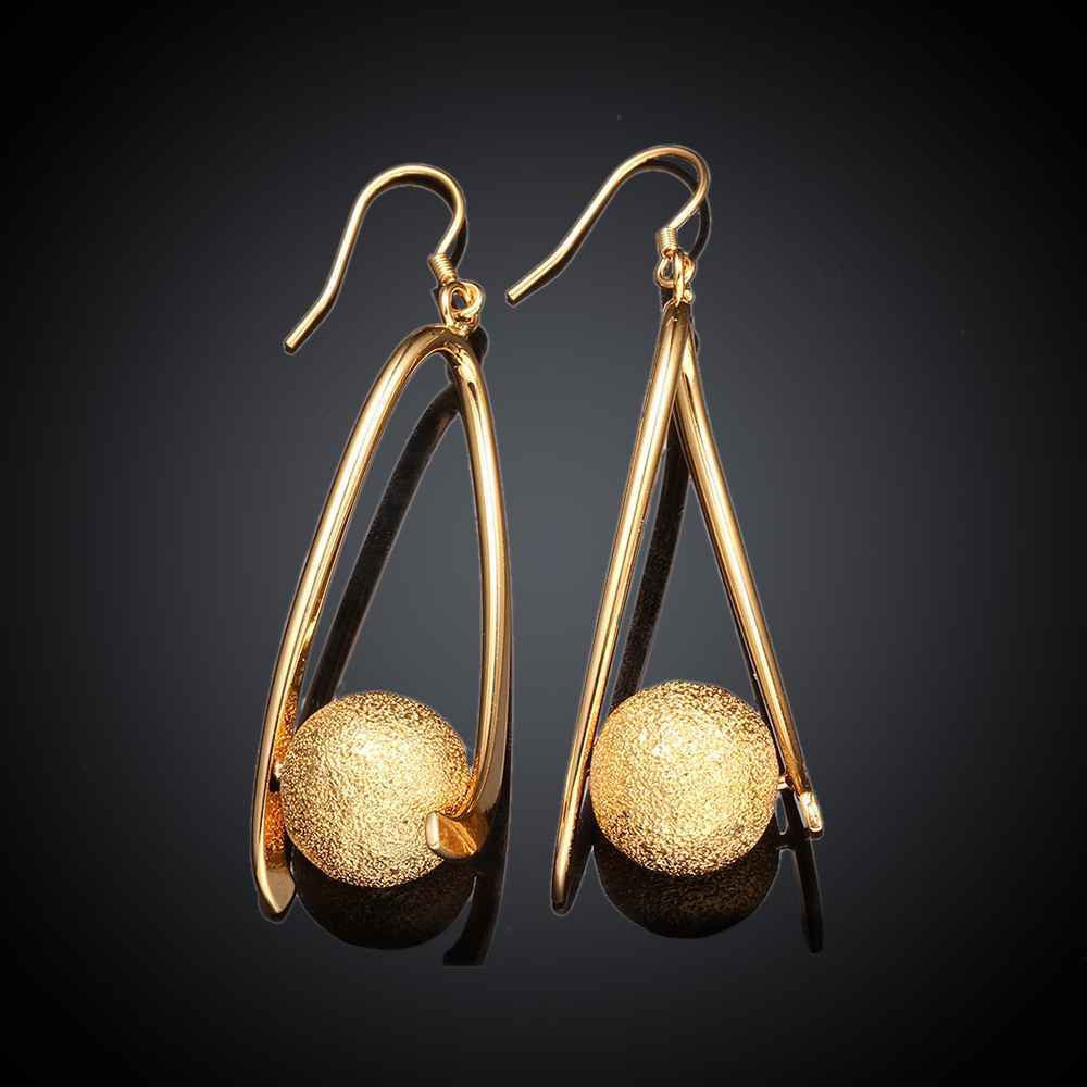jewelry ball dangle earrings 18k gp zircon earing brincos 034 J4U66
