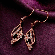 jewelry flower earrings 18k gp zircon earing brincos 007 J4U66