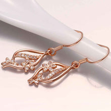 jewelry flower earrings 18k gp zircon earing brincos 007 J4U66