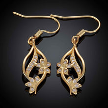 jewelry flower earrings 18k gp zircon earing brincos 007 J4U66