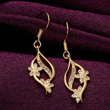 jewelry flower earrings 18k gp zircon earing brincos 007 J4U66