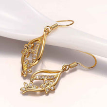jewelry flower earrings 18k gp zircon earing brincos 007 J4U66