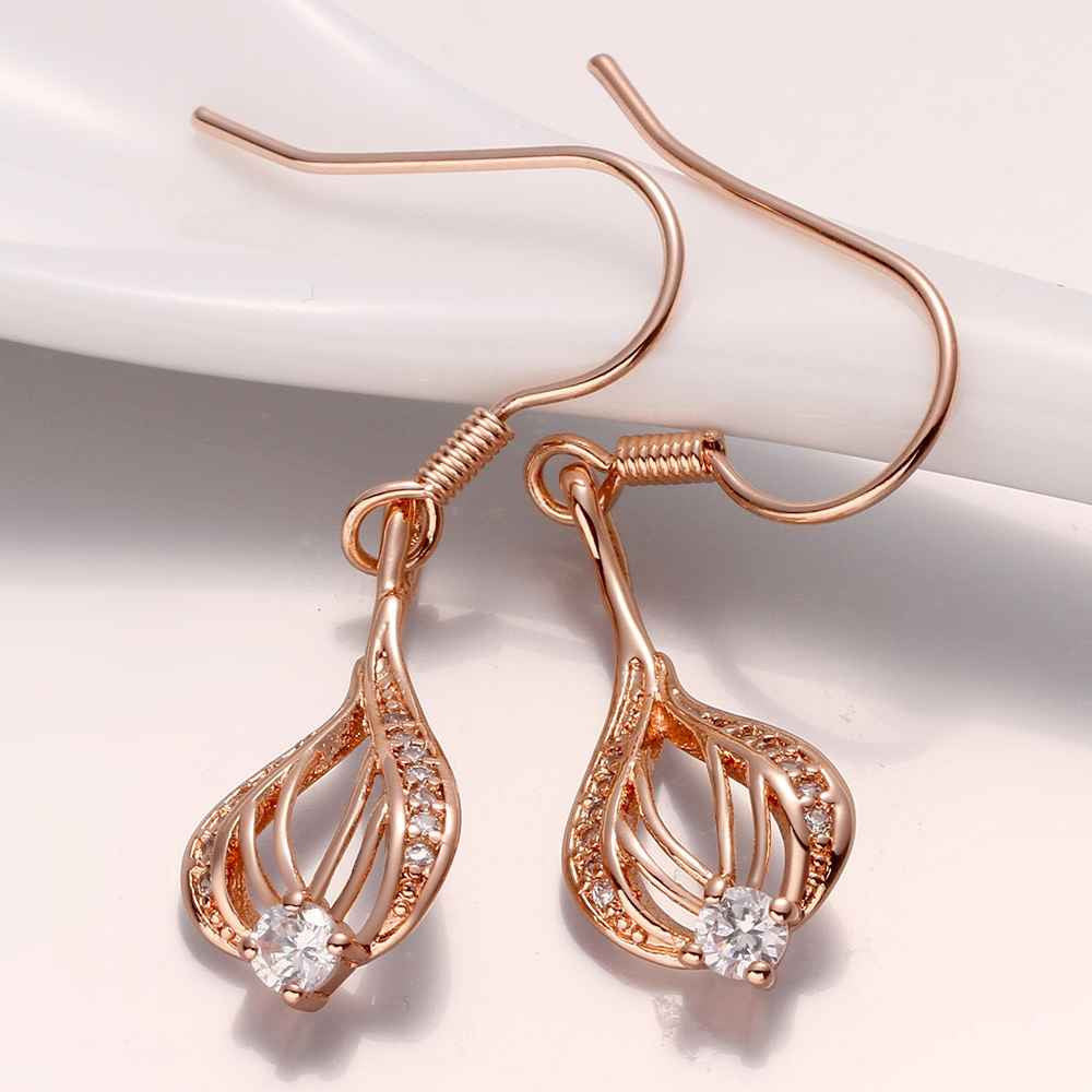 jewelry lantern earrings 18k gp zircon earing brincos 010 J4U66