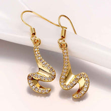 jewelry snake earrings 18k gp zircon earing brincos 012 J4U66