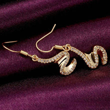 jewelry snake earrings 18k gp zircon earing brincos 012 J4U66