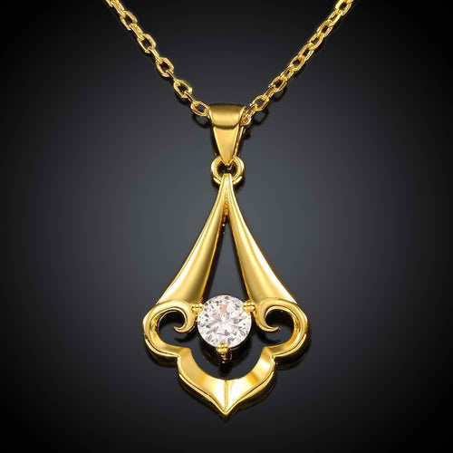 collares pendants 18k gp zircon insets crown chunky patek necklace skgn055 J4U66