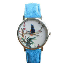 100% brand and .Women Men Band Analog Quartz Business Fashionable charming Birds Wrist Watch For A/B Styles J4U66