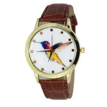 100% brand and .Women Men Band Analog Quartz Business Fashionable charming Birds Wrist Watch For A/B Styles J4U66