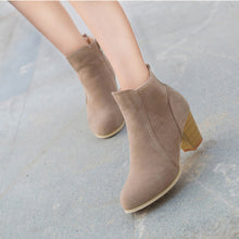 Boots With High Heels Boots tallWomen leather suede Warm Shoes Martin Boots Women Ankle J4U66