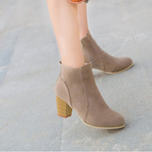 Boots With High Heels Boots tallWomen leather suede Warm Shoes Martin Boots Women Ankle J4U66