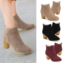 Boots With High Heels Boots tallWomen leather suede Warm Shoes Martin Boots Women Ankle J4U66
