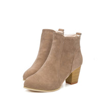 Boots With High Heels Boots tallWomen leather suede Warm Shoes Martin Boots Women Ankle J4U66