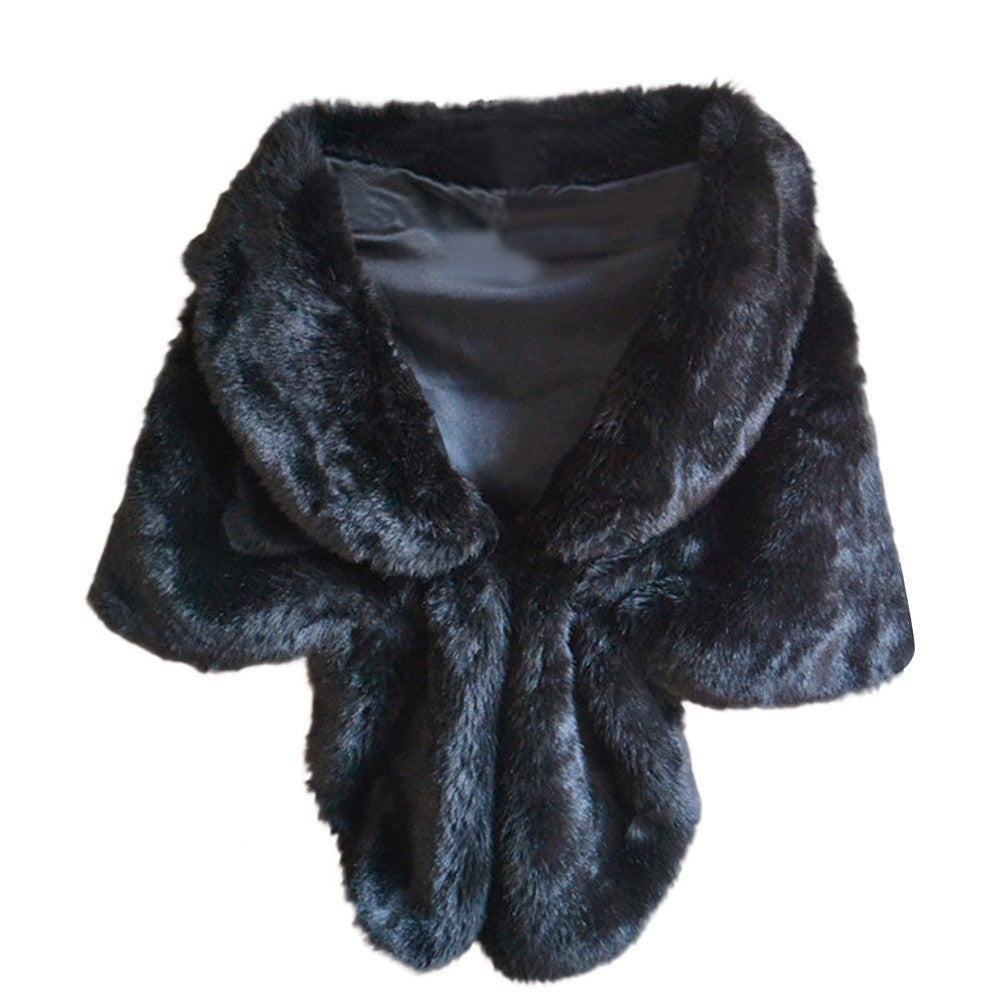 Fashion Trendy Elegant Bridal Wedding Imitation Fox Faux Fur Long Shawl Stole Wrap Shrug all-match scarf J4U66