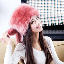 Fashion Colorful Warm Tail Beanie Beret Cap Women Imitation Faux Fur Ear Hat Bomber Hats for Girls  J4U66