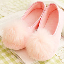 plus size 35-40 mokingtop Women Home Faux Fur Slippers Spliced Warm Pregnant Women Shoes Ladies Yoga Ballet Flat Shoes J4U66