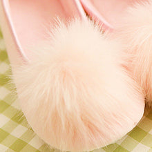 plus size 35-40 mokingtop Women Home Faux Fur Slippers Spliced Warm Pregnant Women Shoes Ladies Yoga Ballet Flat Shoes J4U66