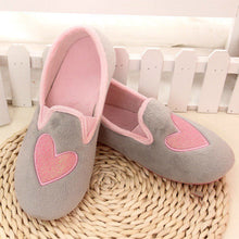 plus size 36-39 mokingtop Women Home Slippers Spliced Heart Warm Pregnant Women Shoes Ladies Yoga Ballet Flat Shoes J4U66
