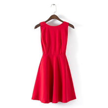 American Vintage High Waist Sexy Thin Strap Halter A-line Sleeveless Dress J4U66