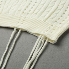 women long sleeve loose sweater v neck hollow out knitted pullover girl casual top knitwear beige J4U66