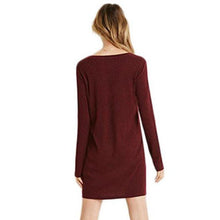 Fashion European Women Dress Long Sleeve V-Neck Jumper Slim Knit Dress Plus Size  J4U66