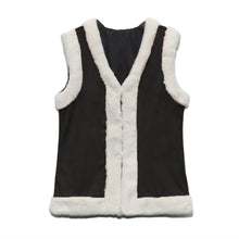 Flocking Faux Fur Sleeveless Vest Women Leather Patchwork Warm Waistcoat Black Yellow Colete Feminino Outwear J4U66