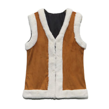 Flocking Faux Fur Sleeveless Vest Women Leather Patchwork Warm Waistcoat Black Yellow Colete Feminino Outwear J4U66
