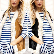 Flocking Faux Fur Sleeveless Vest Women Leather Patchwork Warm Waistcoat Black Yellow Colete Feminino Outwear J4U66