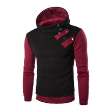 Slim Hoodies Men Sweatshirt Retro Long Sleeve Pullover Hooded SportswearPatchwork Fleece Tracksuit Plus Size J4U66