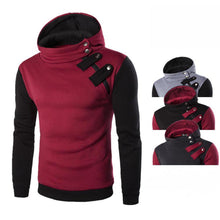 Slim Hoodies Men Sweatshirt Retro Long Sleeve Pullover Hooded SportswearPatchwork Fleece Tracksuit Plus Size J4U66