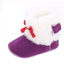 Baby Knitted Faux Fleece Crib Snow Boots Shoes Kids Bowknot Woolen Moccasins Booties Shoes J4U66