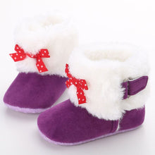 Baby Knitted Faux Fleece Crib Snow Boots Shoes Kids Bowknot Woolen Moccasins Booties Shoes J4U66