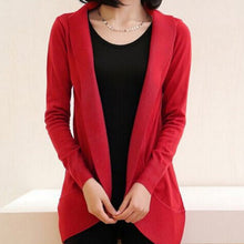 plus size women long sleeve knitted sweatercasual solid scarf collarcardigans sweaters J4U66
